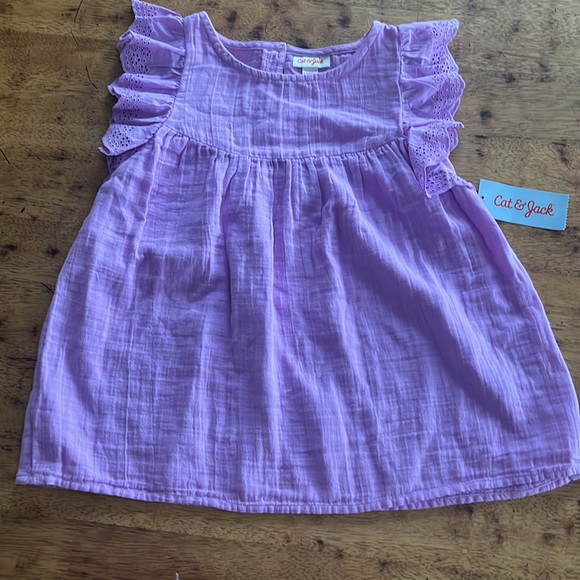 New! Cat & Jack 2pc ruffle sleeve tops - Picture 2 of 7